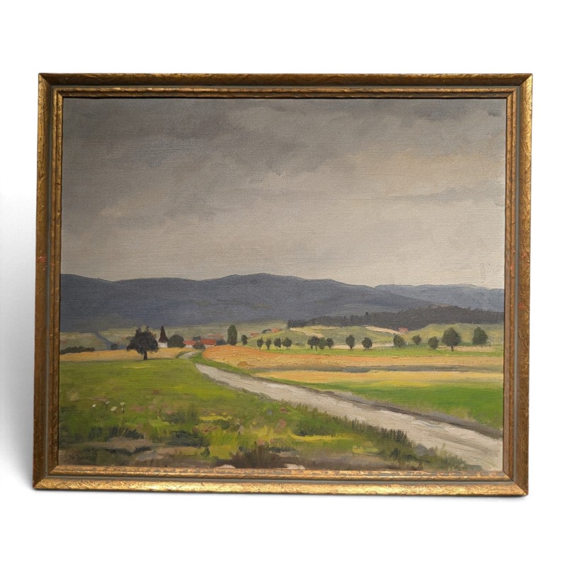 Tableau "Campagne genevoise" signé Chr ZWAHLEN