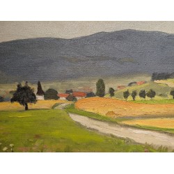 Tableau "Campagne genevoise" signé Chr ZWAHLEN