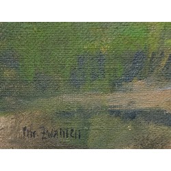 Tableau "Campagne genevoise" signé Chr ZWAHLEN
