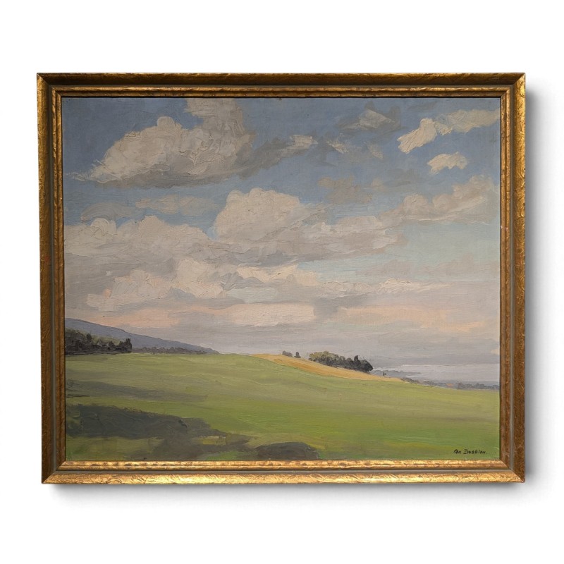 Tableau "Campagne genevoise" signé Chr ZWAHLEN