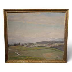 Tableau "Campagne genevoise" signé Chr ZWAHLEN