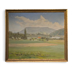 Tableau "Campagne genevoise" signé Chr ZWAHLEN