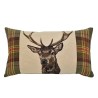 Coussin allongé "Cerf et tartan"