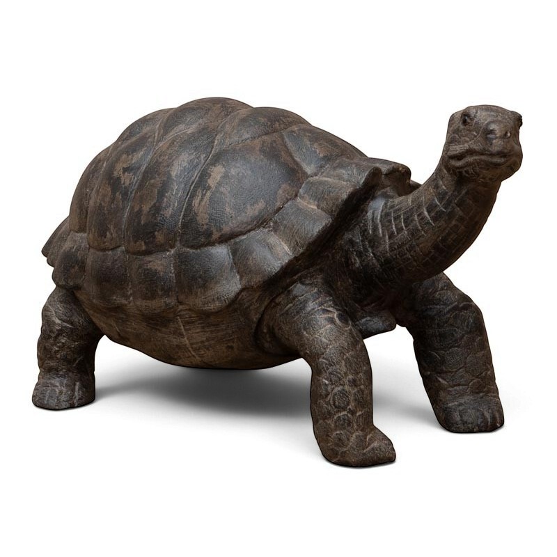 Grande tortue en bois sculpté