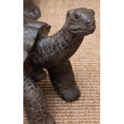 Grande tortue en bois sculpté