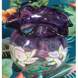 Paire de petit vase LEGRAS en verre émaillé
