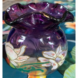 Paire de petit vase LEGRAS en verre émaillé