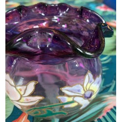 Paire de petit vase LEGRAS en verre émaillé