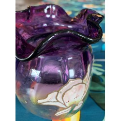 Paire de petit vase LEGRAS en verre émaillé