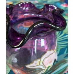 Paire de petit vase LEGRAS en verre émaillé