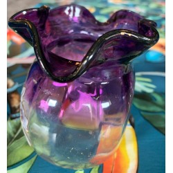 Paire de petit vase LEGRAS en verre émaillé