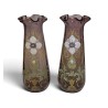 Paire de vase LEGRAS en verre émaillé