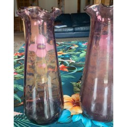 Paire de vase LEGRAS en verre émaillé