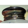 Paire de salières en porcelaine et argent 925