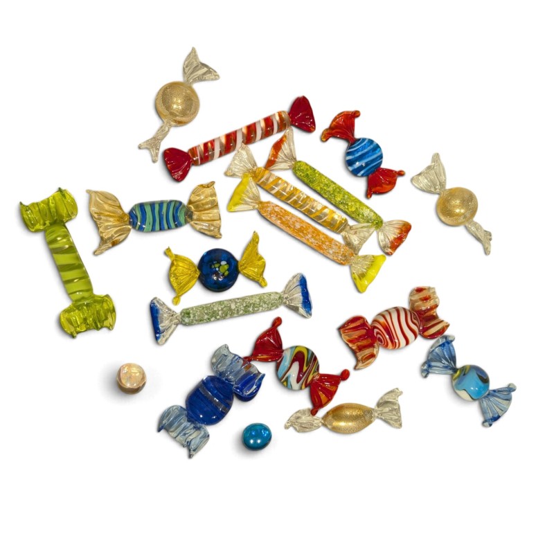 Lot de bonbons en verre de Murano