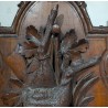 Panoplie Cerf en noyer sculpté