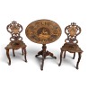 Ensemble de Brienz sculpté et marqueté "Cerf"