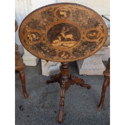 Ensemble de Brienz sculpté et marqueté "Cerf"