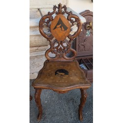 Ensemble de Brienz sculpté et marqueté "Cerf"