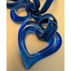Collier Coeur en cristal bleu de BACCARAT