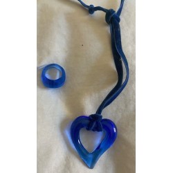 Collier Coeur en cristal bleu de BACCARAT