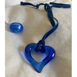 Collier Coeur en cristal bleu de BACCARAT