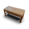 Banquette en rotin recouverte de tissus