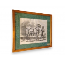Engraved "Horse carriage English