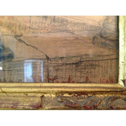 Pastellbild „Kreuzgang von Moissac“, signiert E. FOREL auf Moinat SA – Antiquitäten und Dekorationsgegenstände – Gouachen, Aquar