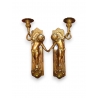 Paire d'appliques "Chérubins" en bronze