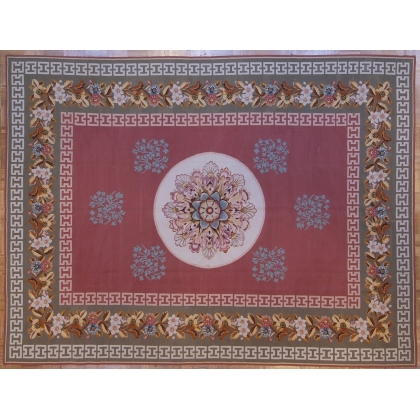 Aubusson carpet with a red background, design 25-B, by Moinat SA – Antiques and home décor