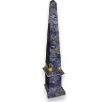 Pair of marble obelisks blue