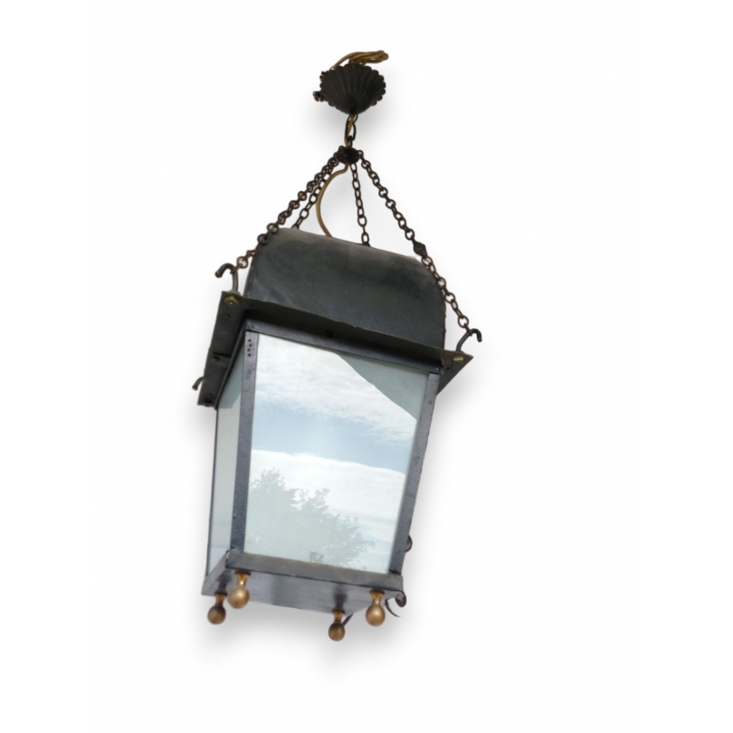 Painted sheet metal hanging lantern, from  Moinat SA  - Antiques and home décor