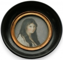 Miniature portrait d'une jeune femme