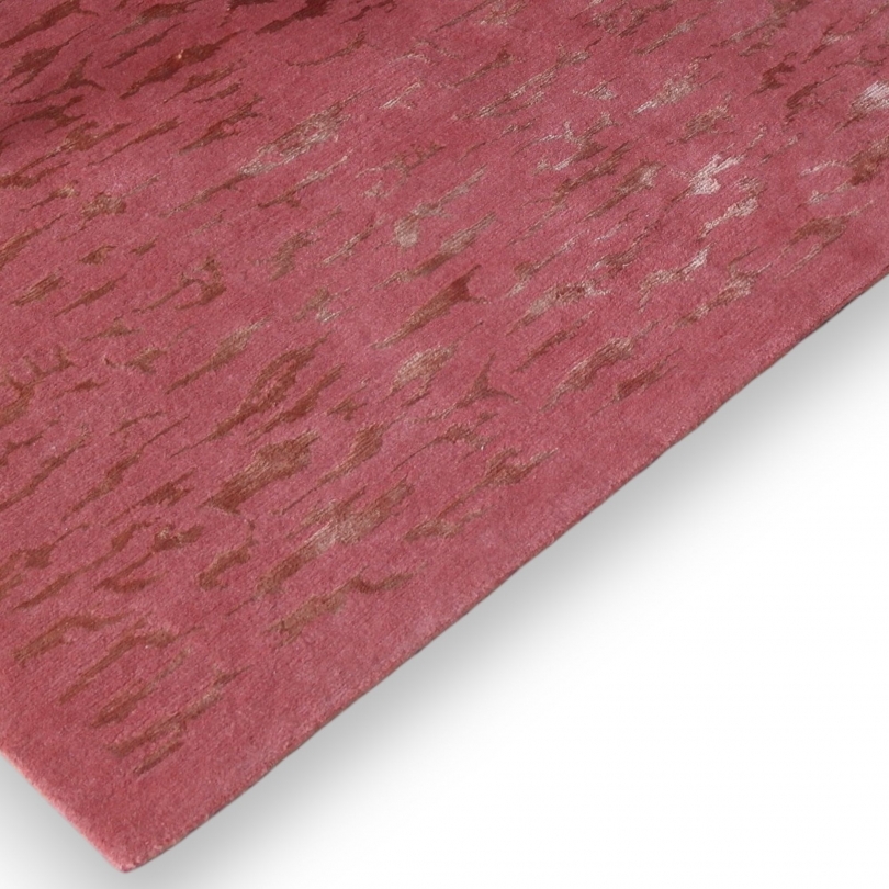 Tapis en laine et coton "Storm" coloris corail