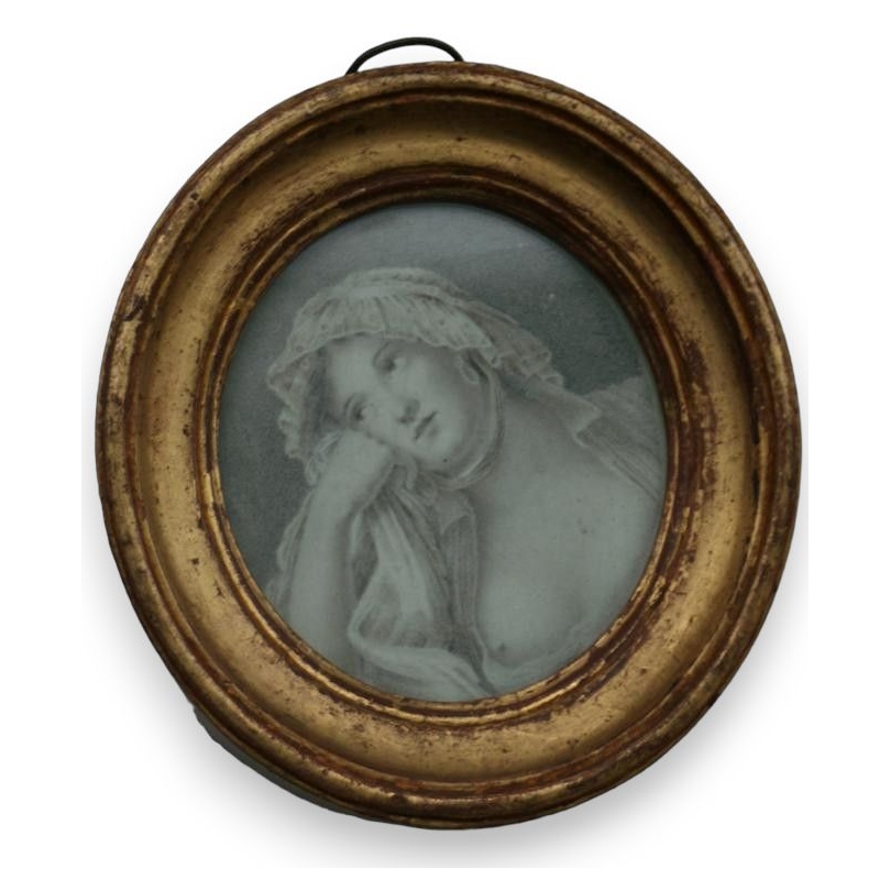 Miniature ovale portrait d'une jeune