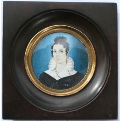 Miniatur auf Elfenbein, Frauenporträt von Moinat SA – Antiquitäten und Dekoration