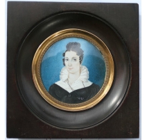 Miniature on ivory portrait of woman