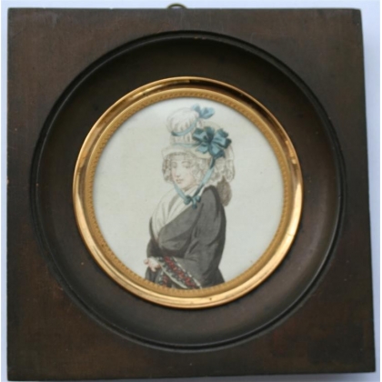 Miniature portrait \"jeune dame\"