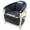 Fauteuil Club DC3 en alu et cuir noir