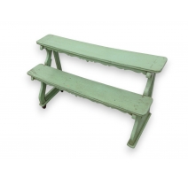 Shelf with two shelves made of wood painted green