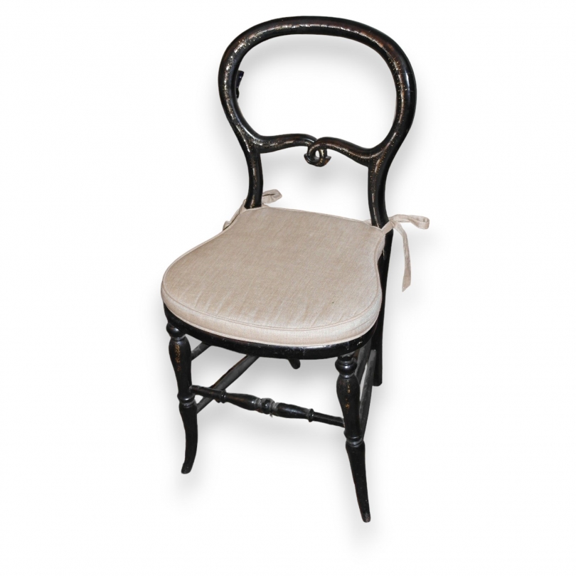 Chaise Napoléon III en hêtre laquée
