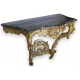 Console Louis XV. Dessus marbre gris.