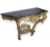 Console Louis XV. Dessus marbre gris.