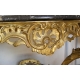 Console Louis XV. Dessus marbre gris.