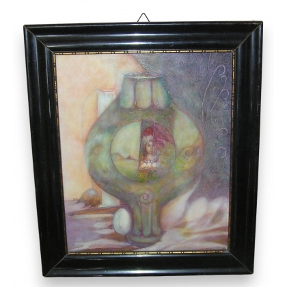 Tableau, \"Le vase antique\" signé ROD