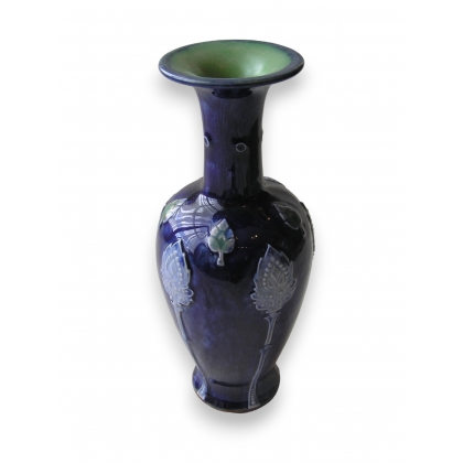  Vase de Doulton, décor bleu et blanc sur  Moinat SA  - Antiquités décoration