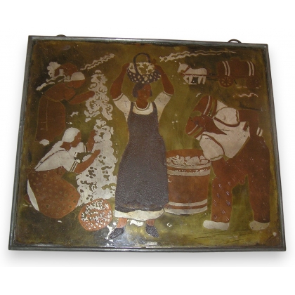 Kupfertafel „Vigneronnes“, von Moinat SA – Antiquitäten und Dekoration
