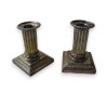 Pair of silver-plated metal candlesticks by Moinat SA – Antiques and home décor