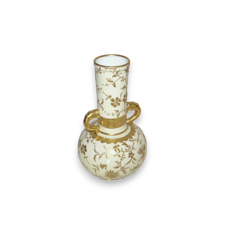 Vase en porcelaine dorée de Minton